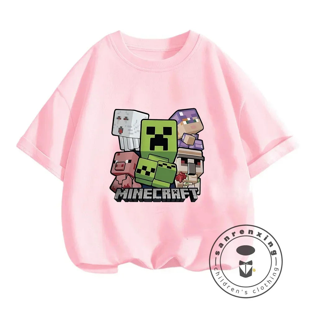 Short Sleeve Children Top Shirts Children's Boy's Minecraft CatNap Clothing Tops Baby Boys Clothing Child -shir T Shirt