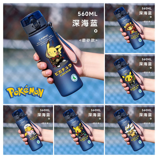 400/560ML Pokemon Pikachu Boys Fitness Large Capacity Sports Portable Cup Drop-Proof and Portable Plastic Water Bottle Kettle