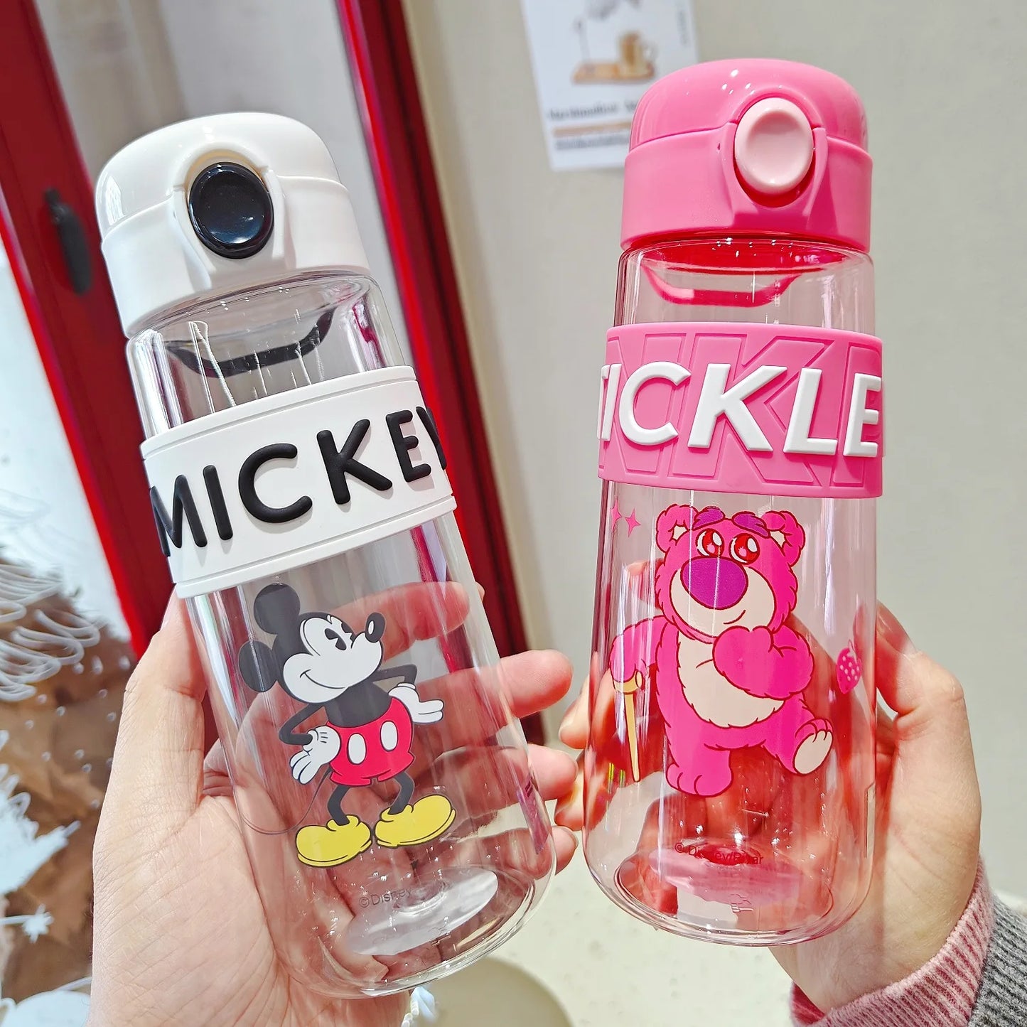 620ML Disney Mickey Minnie Mouse Water Cup Large Capacity Sport Water Bottle Cartoon Spiderman Plastic Water Bottle for Kid