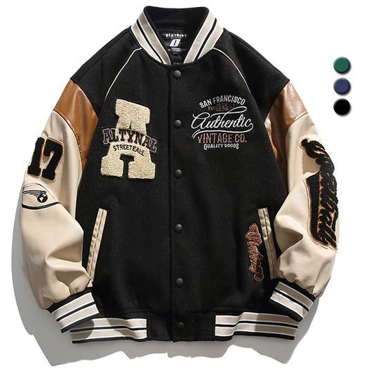 Baseball Uniform Jakke Mænd Brev Broderet Streetwear Varsity Jakker Vintage Harajuku Casual College Forår Efterår Unisex