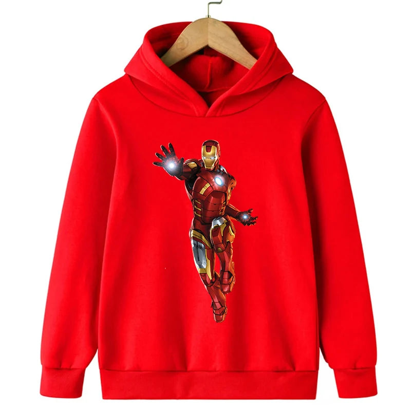 New Kids Spring Autumn Deadpool Hoodies Fashion Cartoon Printing Baby Boys Clothes Boys Casual Tops Sweatshirts 2-14Years Old