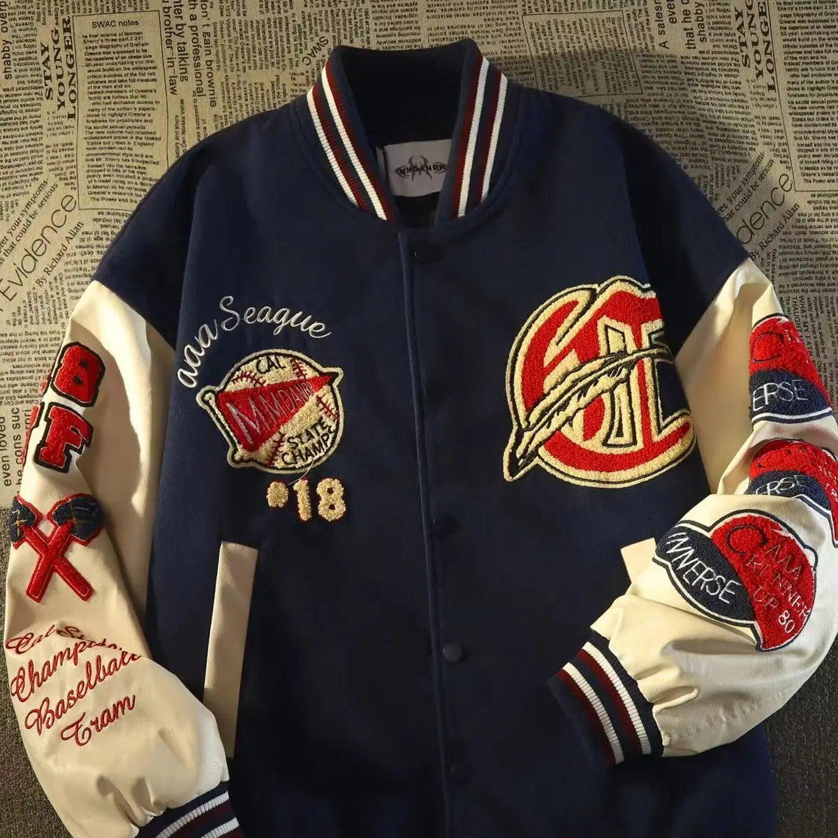 American Baseball Uniform for Men, High Street, Hip-Hop Coat, Towel Embroidered, Goth, Retro, Casual, Loose, Joker Couple Jacket