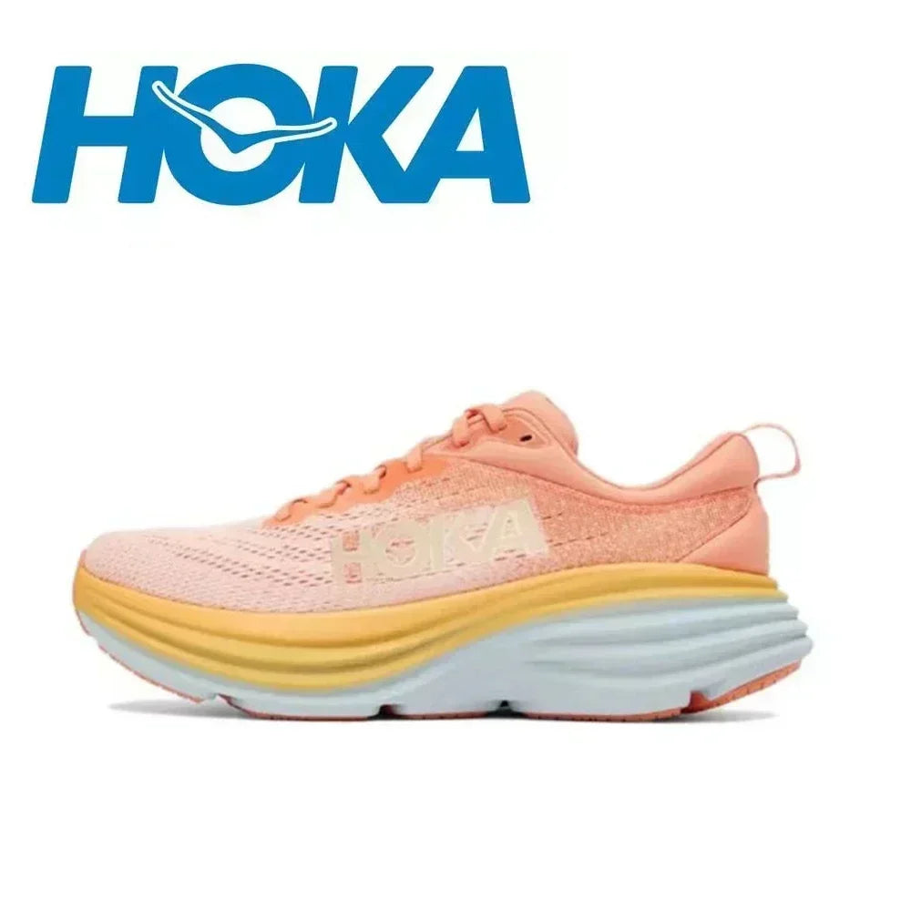 HOKA  Bondi 8 Lightweight Jogging Outdoor Running Shoes Marathon Trail Cushioning Shoes Elastic Womens Men