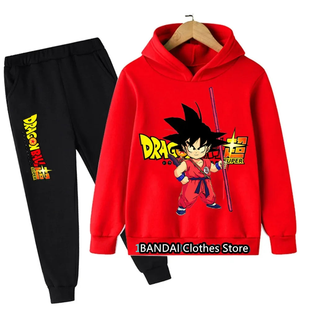 2024 New Dragonball Son-Goku Hoodies Boys Hoodies Kids Clothes Set Pullover Tracksuit Jogging Girls Sweatshirts Set 2 Pieces