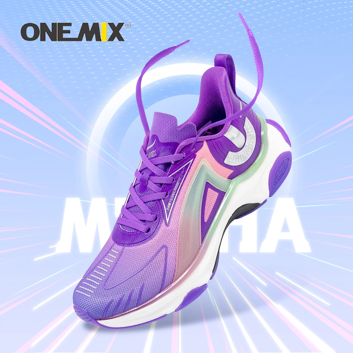 ONEMIX Red Cushion Sneakers Running Shoes for Men Breathable Wear-resistant Walking Training Fitness Jogging Shoes Women