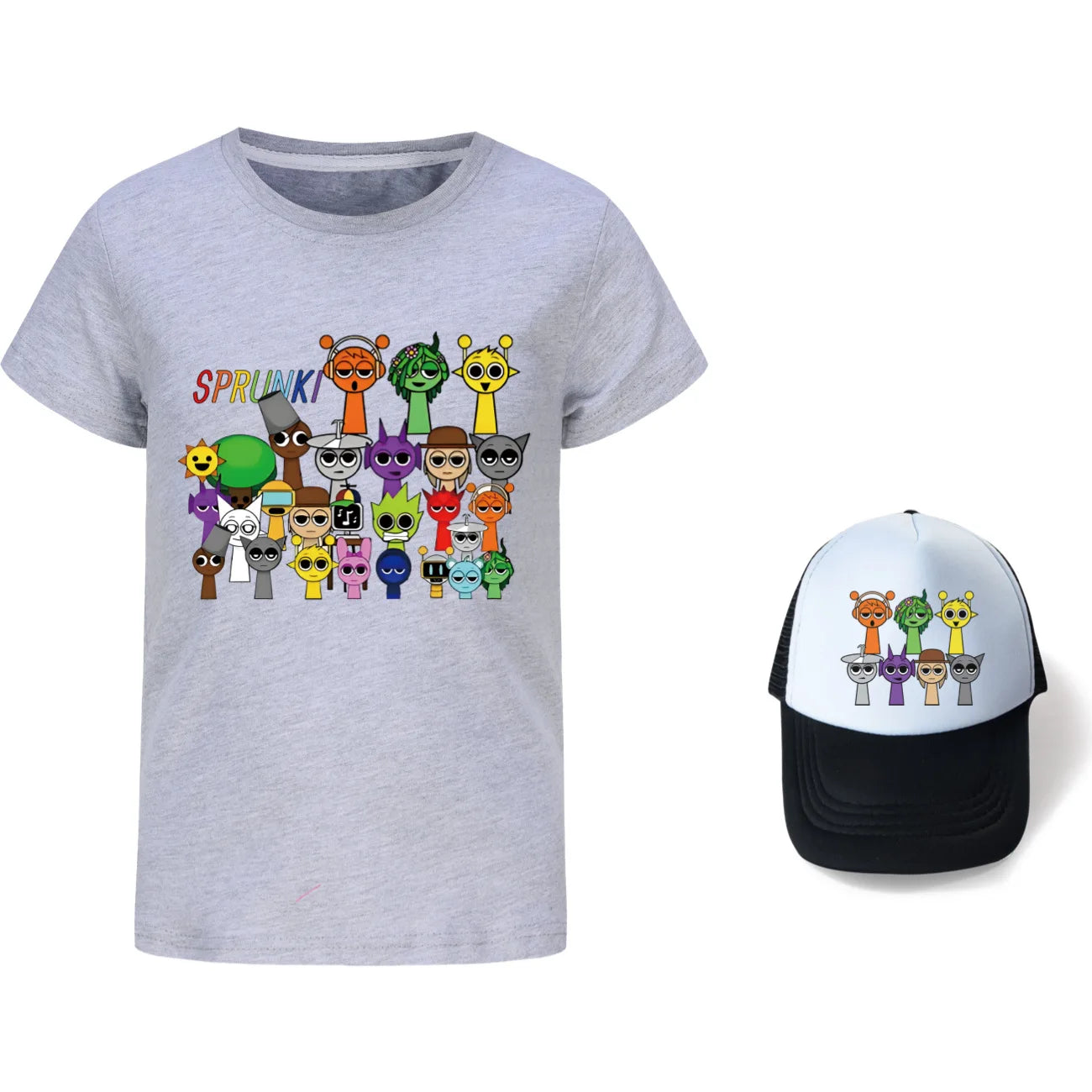 Hot Sprunki Clothes for Baby Girls Cartoon Game Incredibox T Shirts Kids Summer T-shirt Boys Short Sleeve Tops Children Clothing