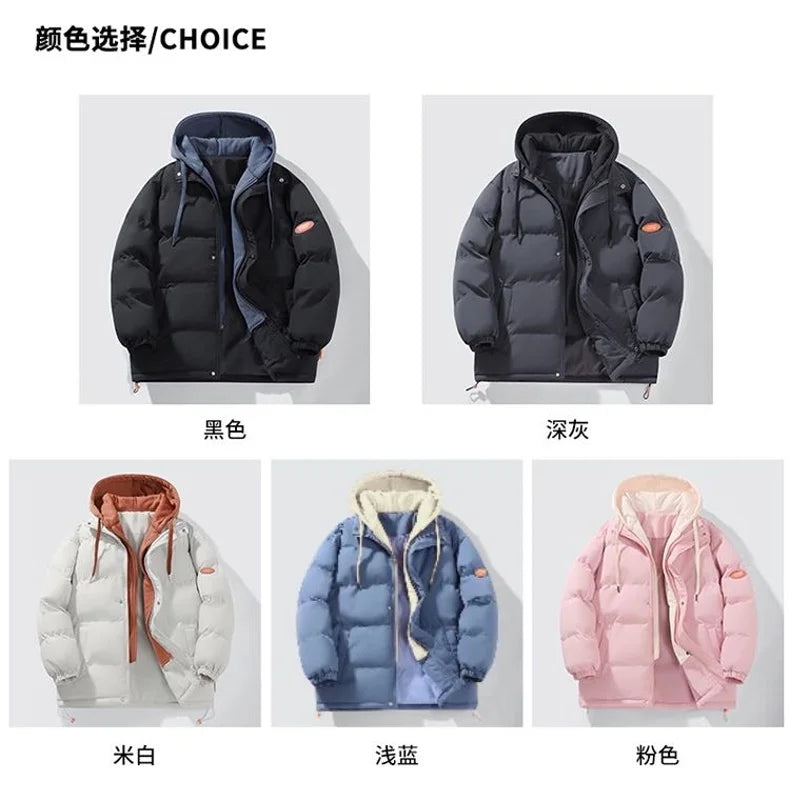 Men's Coats Winter Loose Fit Coat Elegant Fleece Warm Parkas Hooded Jackets Good Quality Male Outdoors Casual Winter Coats