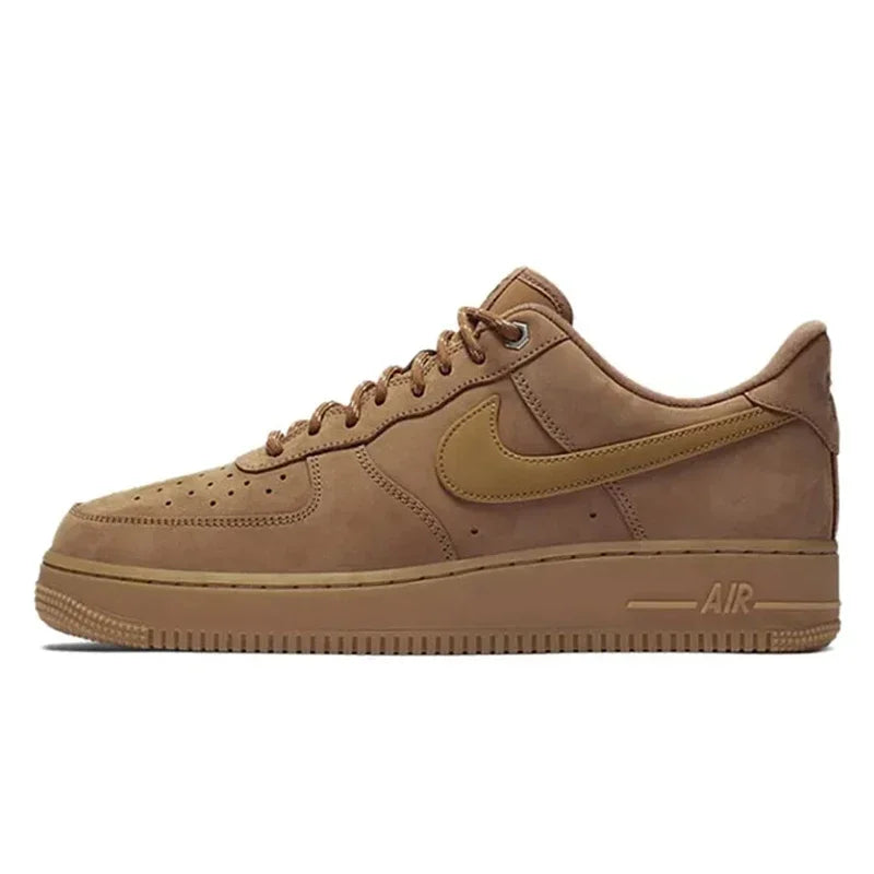 Nike-Air Force 1 Basses pour Femmes et Femmes, Chaussures de Skateboard Confortables, Unisexes, Blanc, Orange