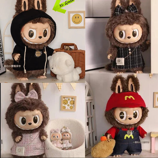 ZIMOMO Enamel Labubu Doll Clothing Large  Clothes 58cm Labubu Celebrity Style Set Rich Miss Clothes Birthday Gift