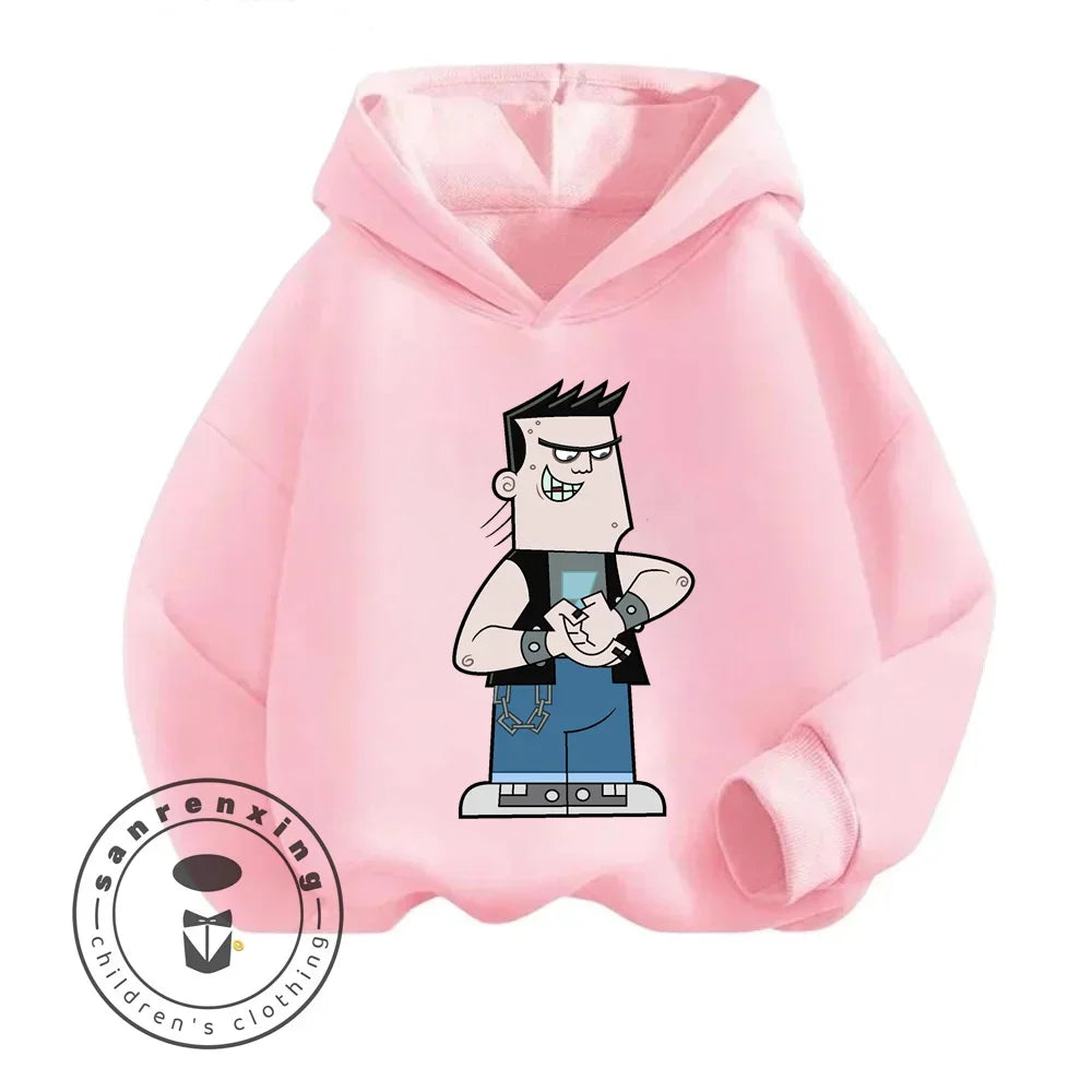 Cartoon The Fairly OddParents Baby Girl Boy Long Sleeve Pullover Sports Boy Girl Autumn Winter Children's Sweatshirt 1-16Y