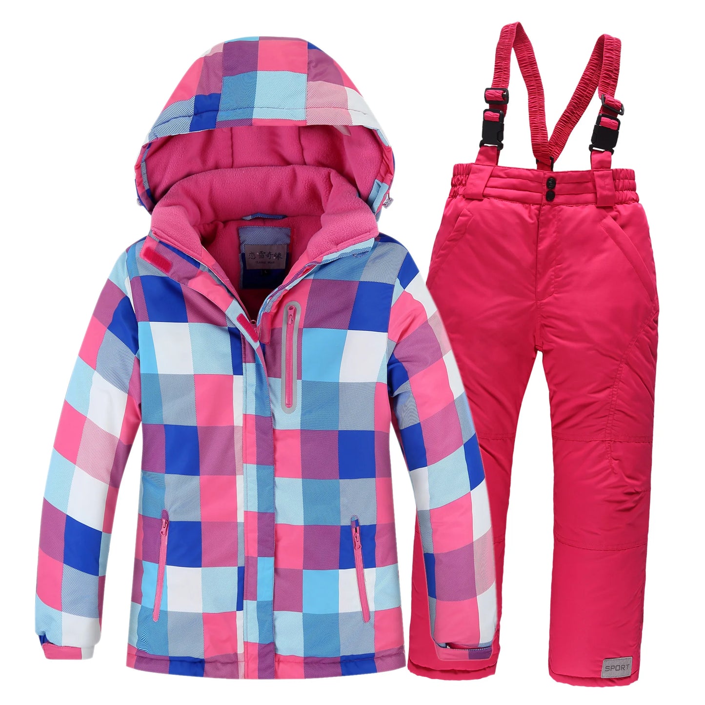 OLEKID 2024  Winter Children Boy Ski Suit Waterproof Girl  Jacket Overalls Snowsuit 3-16 Years Kid Teenage Parka Snow Suit