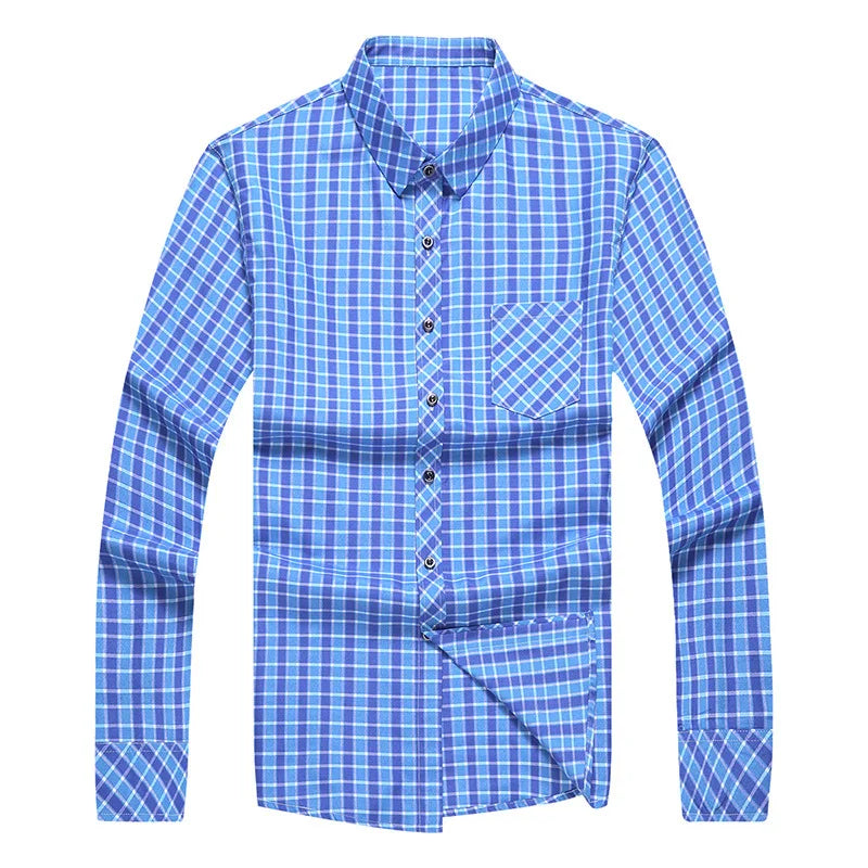 100% Cotton High Quality Plaids Four Seasons Business  Slim Fit Man Shirts