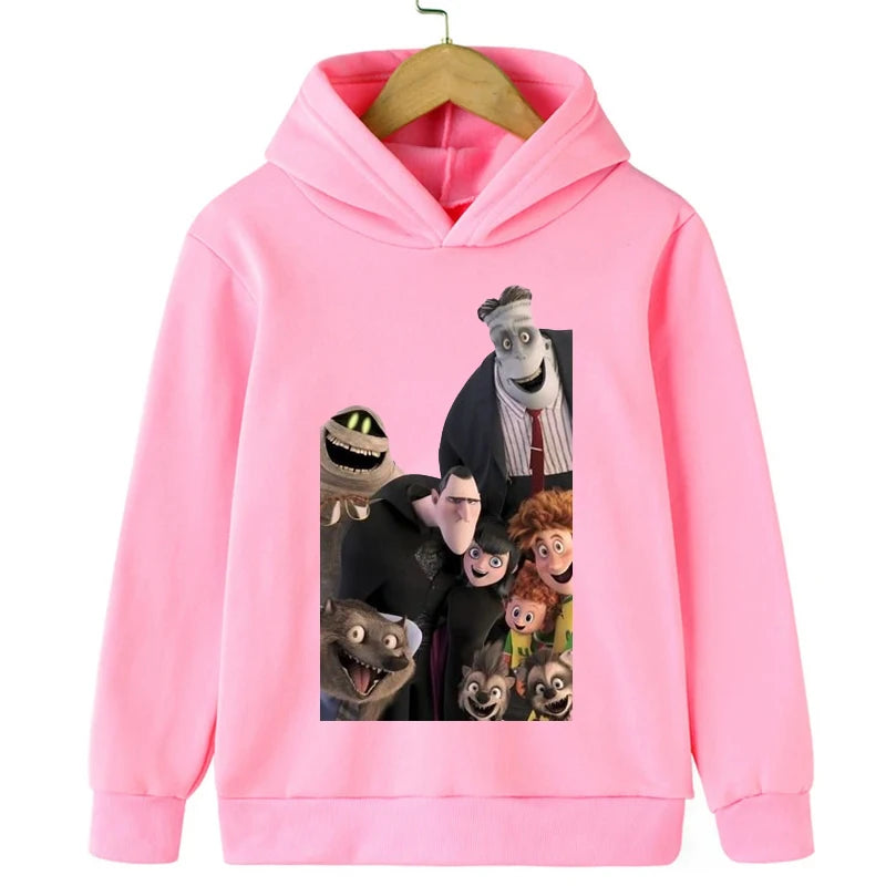 Hotel Transylvania Cartoon 2-14 Years Old Kids Boys Hoodies Sweatshirts For Autumn Coats Teenager Boy Clothes Kid Girls Tops