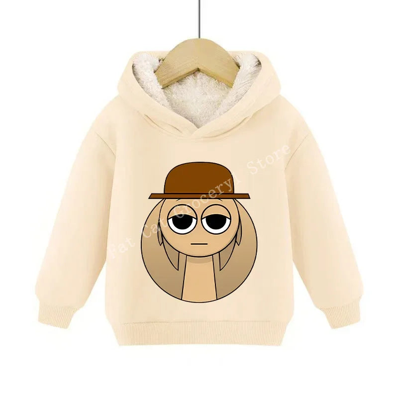 Sprunki Cute Hoodies Kids Incredibox Anime Action Figures Sweatshirt Boys Girl Winter Thickening Children Clothes Gift Hot Sales