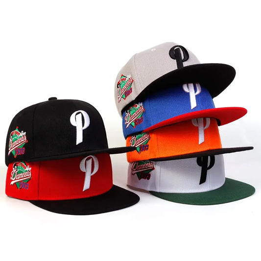 Unisex P Letter Embroidery Hip-hop Hats Outdoor Adjustable Casual Baseball Caps Sunscreen Hat