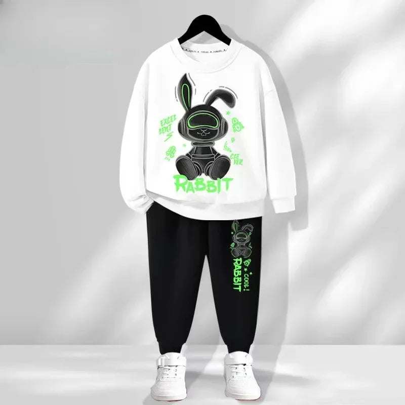 Autumn Baby Boy Clothes Fashion Printed T-shirts and Pants 2 Pieces Set Children Girls Casual Top Bottom Outfits Tracksuits