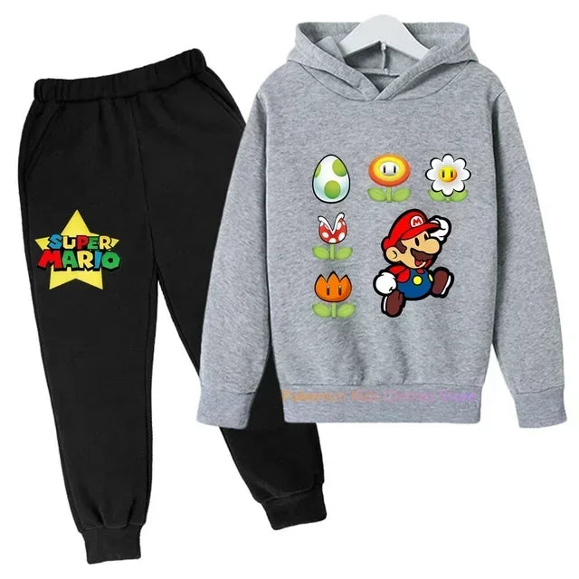 Super Mario Bros Boy Girl Hoodie Suit Cotton Kids Hooded Sportswear Set Boys Pokemon Clothes 2 5 6 7 8 9 10 11 12 13 12 Y