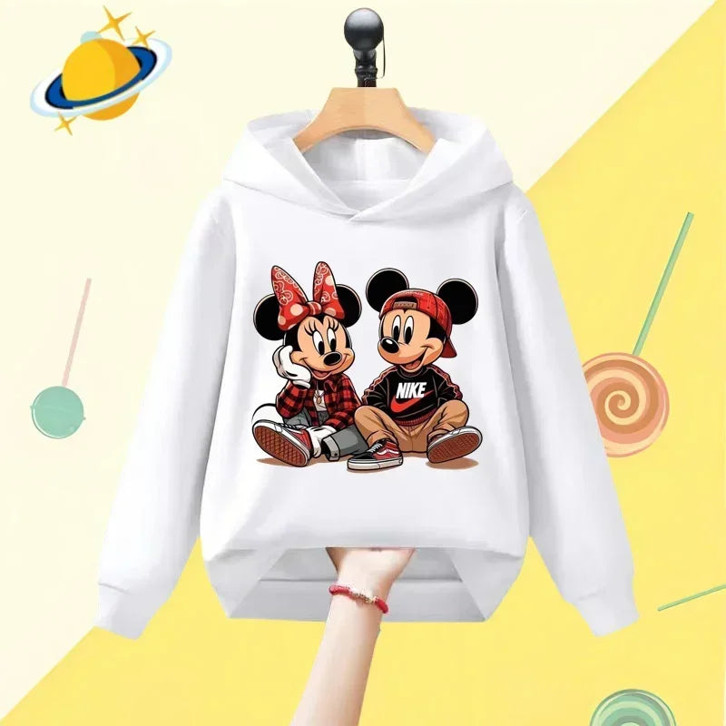 Mickey Minnie Mickey Mouse kids hoodie Disney Boys Girls Street wear sports long sleeved casual hoodie baby clothing Kawaii