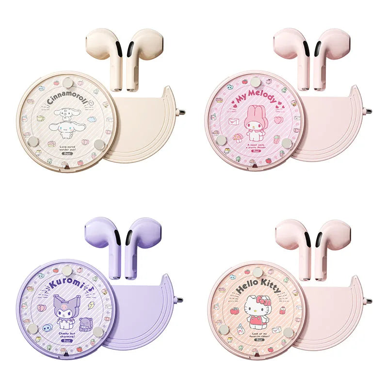 Sanrio Hello Kitty Kuromi My Melody Cinnamoroll Wireless Bluetooth Headphones Cute Cartoon Girl Student Lovers Earphones Gift