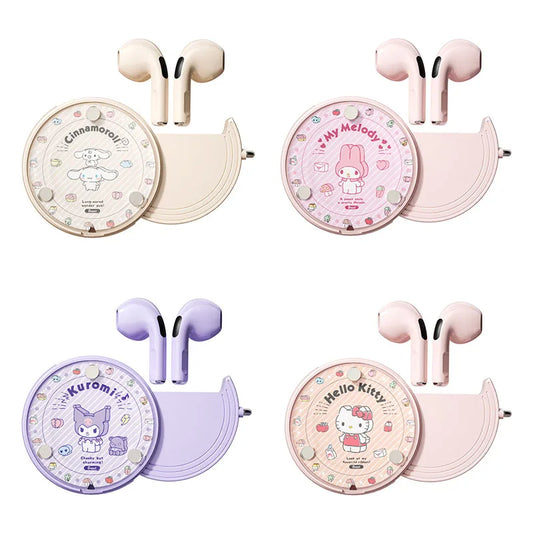 Sanrio Hello Kitty Kuromi My Melody Cinnamoroll Wireless Bluetooth Headphones Cute Cartoon Girl Student Lovers Earphones Gift