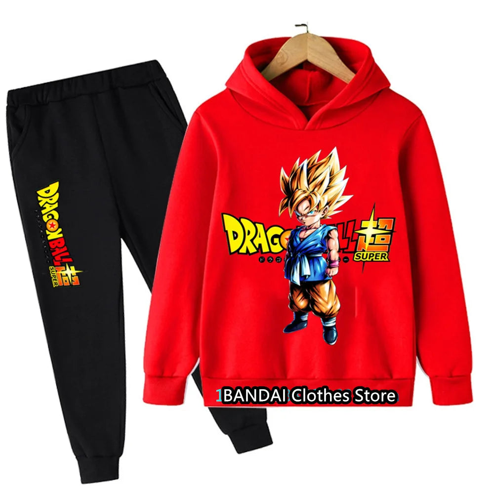 New Boys Girls Clothes Dragonball Hoodie Set Kids 2pcs Spring Autumn Toddler Girls Cartoon Hooded +pants Tracksuit Goku Clothing