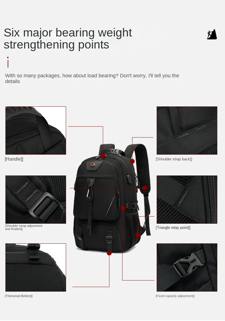 15.6/17.3" Travel Backpack Men Business Backpack School Expandable USB Bag Large Capacity Laptop Waterproof Fashion Backpack