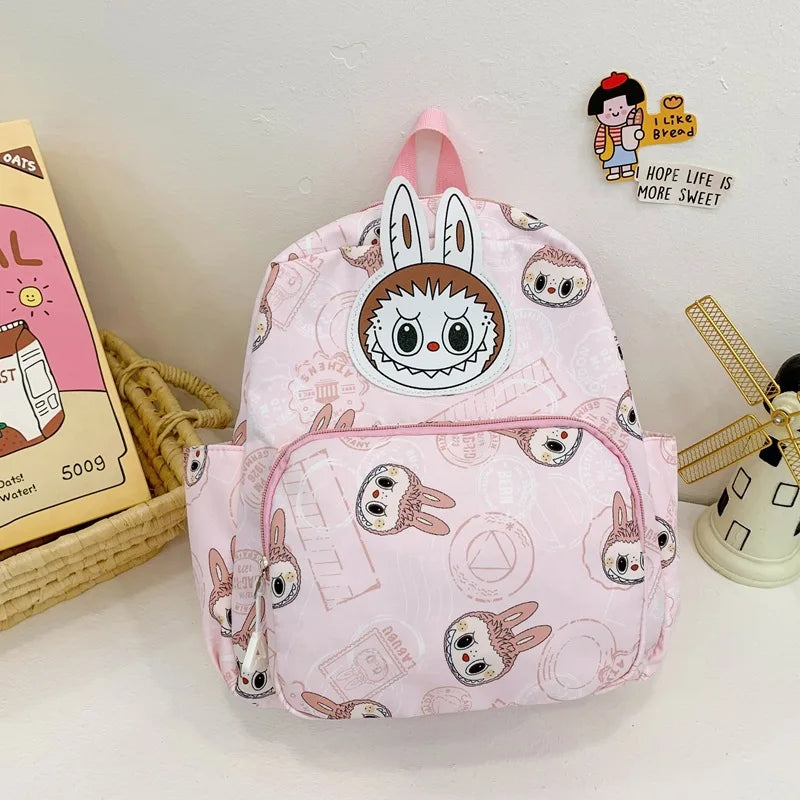 Cartoon Labubu Backpack Kawaii Brown Monster Kids Messenger Bag Cute Student Shouder Bag Outdoor Travel Use Children's Gift EB18