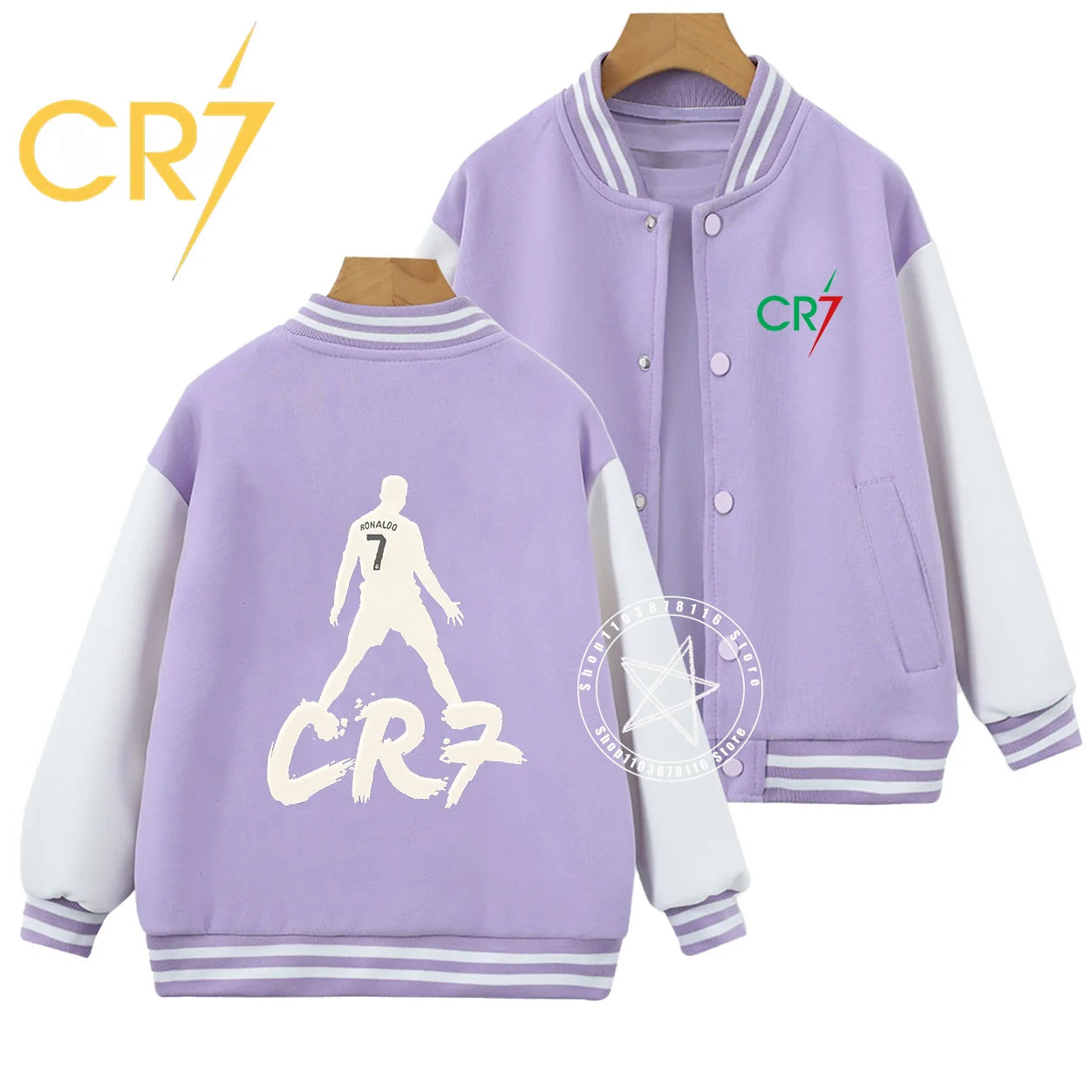 Autumn winter children handsome C Ronaldo personality print comfortable boys girls casual fashion kid thick baseball uniform