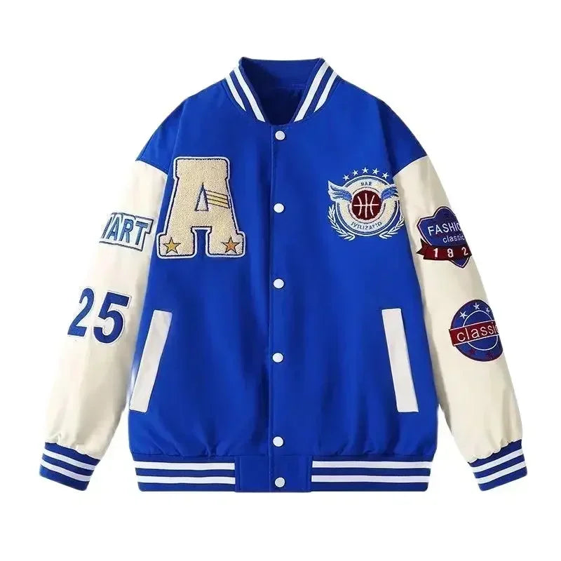 Letter Leather Harajuku College Patchwork Hop Baseball Jackets Unisex Men Women Streetwear Bone Coats Hip Jacket Bomber Varsity