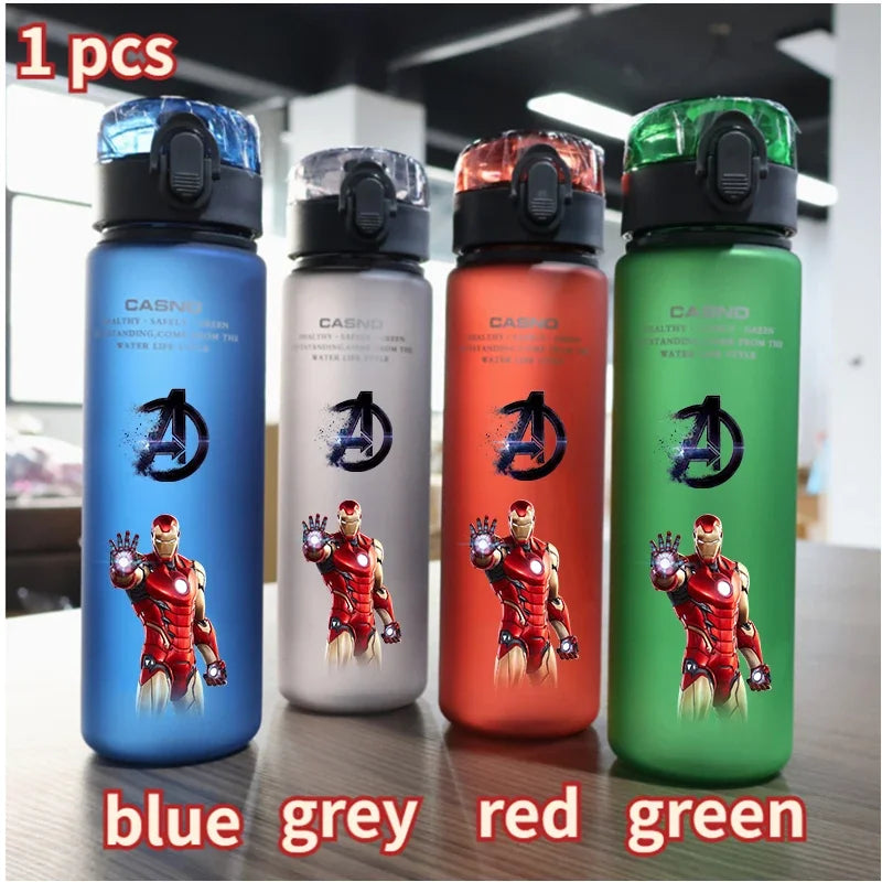 560ml The Avengers Iron Man Hulk Multicolor Cartoon Large Capacity Plastic Leak Proof Outdoor Camping Fitness Sports Water Cup