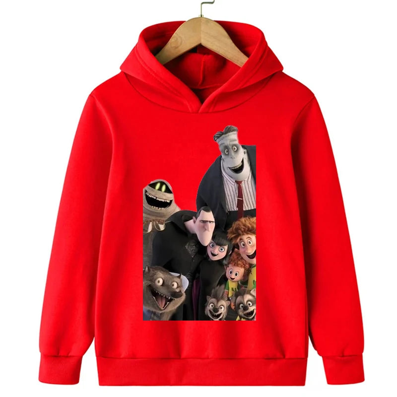 Hotel Transylvania Cartoon 2-14 Years Old Kids Boys Hoodies Sweatshirts For Autumn Coats Teenager Boy Clothes Kid Girls Tops