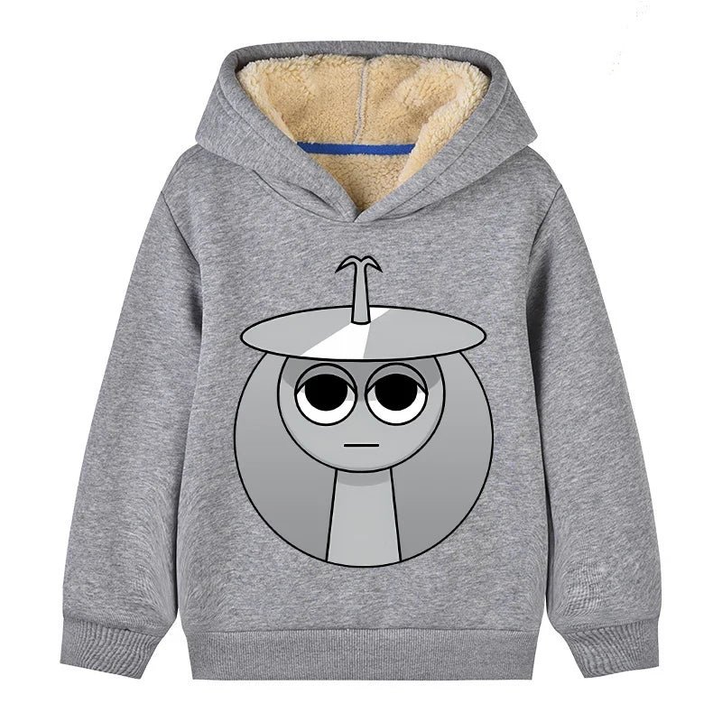 Sprunki Cute Hoodies Kids Incredibox Anime Action Figures Sweatshirt Boys Girl Winter Thickening Children Clothes Gift Hot Sales