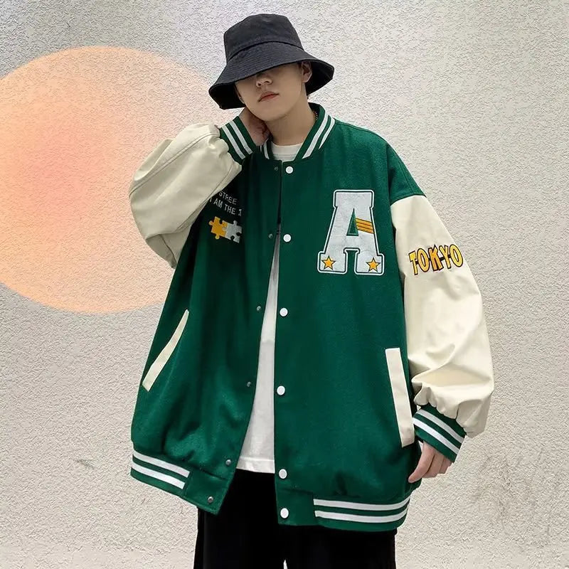 Trendy Brand Men's Baseball Cap Casual Versatile Splicing Color Blocking Jacket Top For Spring Autumn 2023 New Arrival