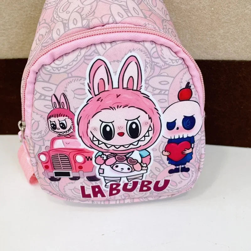 2024 new labubu POPMART LABUBU Children bag chest bag cartoon girl accessories bag trendy new one shoulder crossbody bag gifts