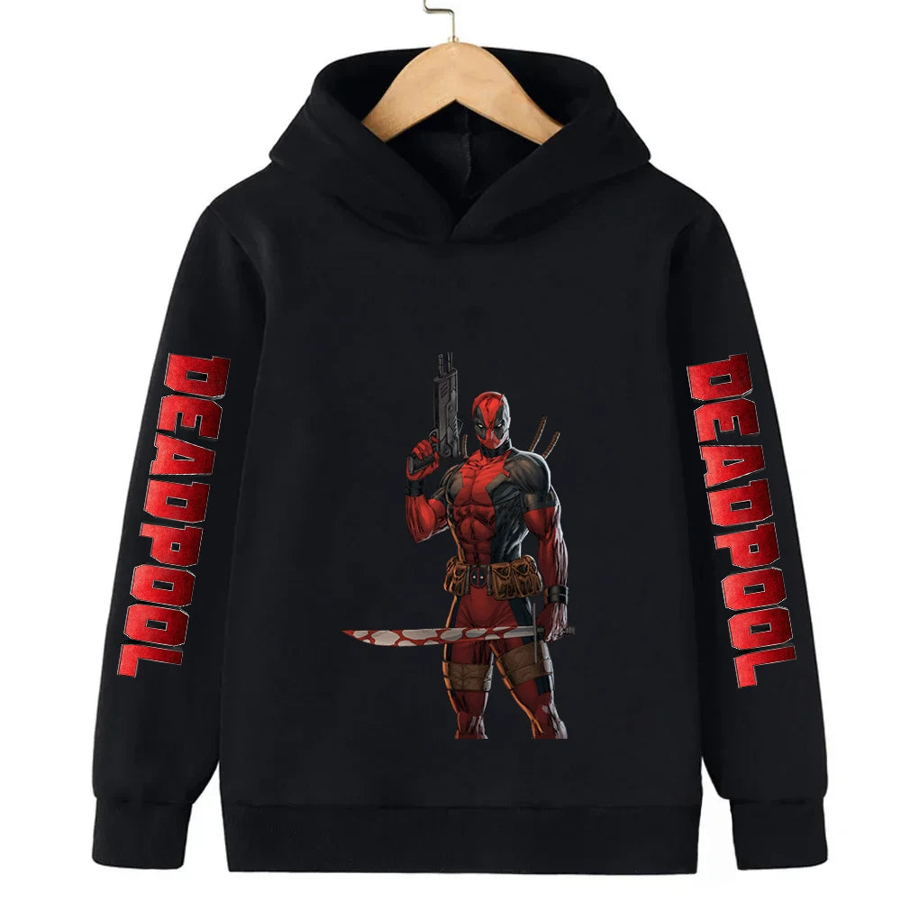 Marvel Deadpool Children Hoodies Girl Boy Kid Pullover Autumn Winter Baby Clothing Cartoons Casual Fashion Kid Tops Sweatshirts