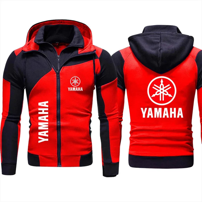 Yamaha Hoodie Motorcycle Logo Print Men's Biker Jacket Zipper Sweatshirt Men Sportswear Yamaha Clothing Male Red Hoody S-3XL