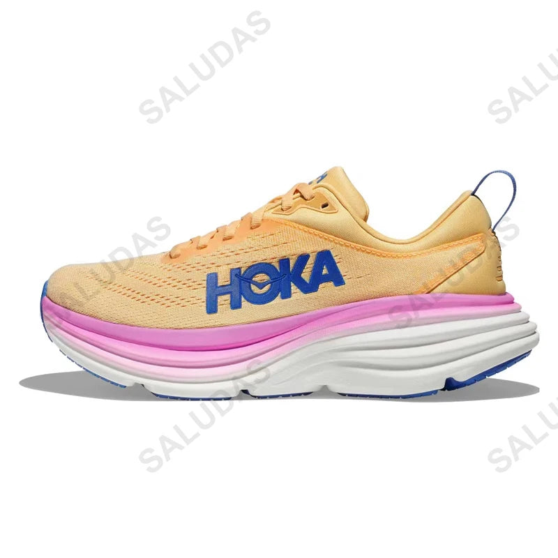 HOKA Bondi 8 Men Shoes Anti Slip Shock Absorption Road Running Shoes Women Light Breathable Tennis Shoes Unisex Outdoor Sneakers