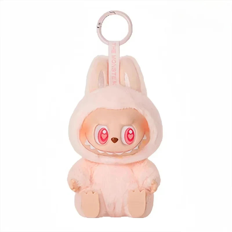 Anime Figure Labubu Have A Seat Series Pendant Flocking Doll Model Toy Kawaii Monster Replica Keychain Toy Birthday Gift New