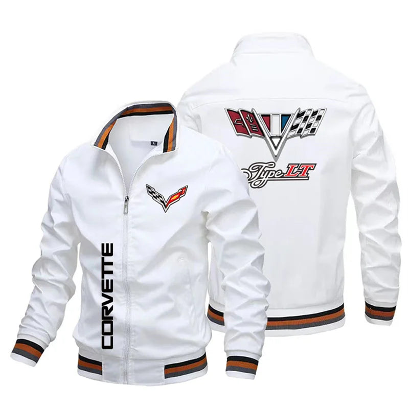 Spring Hot Selling Explosion Collar Baseball Jacket Corvette Printed Logo Locomotive Men's Oversized Bomber