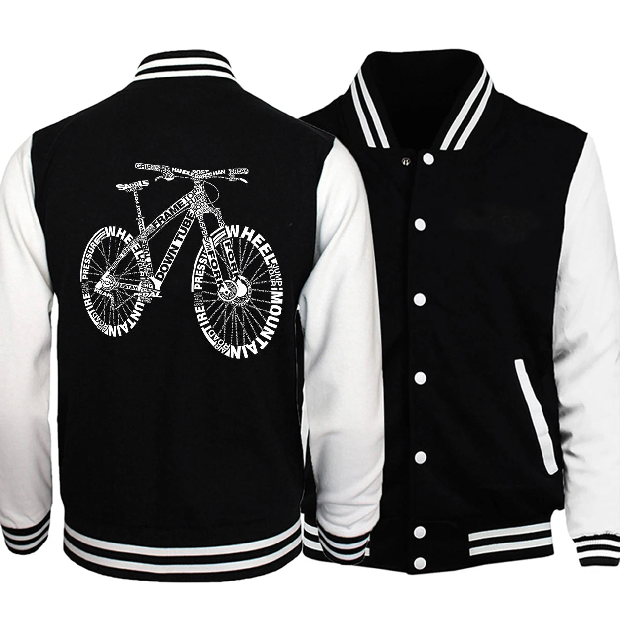 White Winged Bicycle Dragon Print Female Jacket Harajuku s-5XL StreetwearFashion Casual overcoatAutumn Casual Button Uniform Man