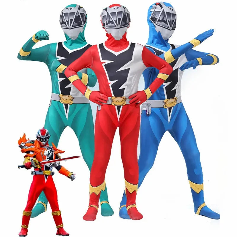 Anime Cosplay Kids Ranger Knight Dragon Team Cosplay Costume Jumpsuit Halloween Party Cosplay Halloween Carnival Suit