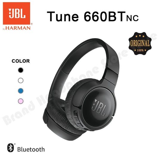 Official JBL Tune 660NC Wireless On-Ear Headphones with Active Noise Cancellation JBL T660NC Headset 100%