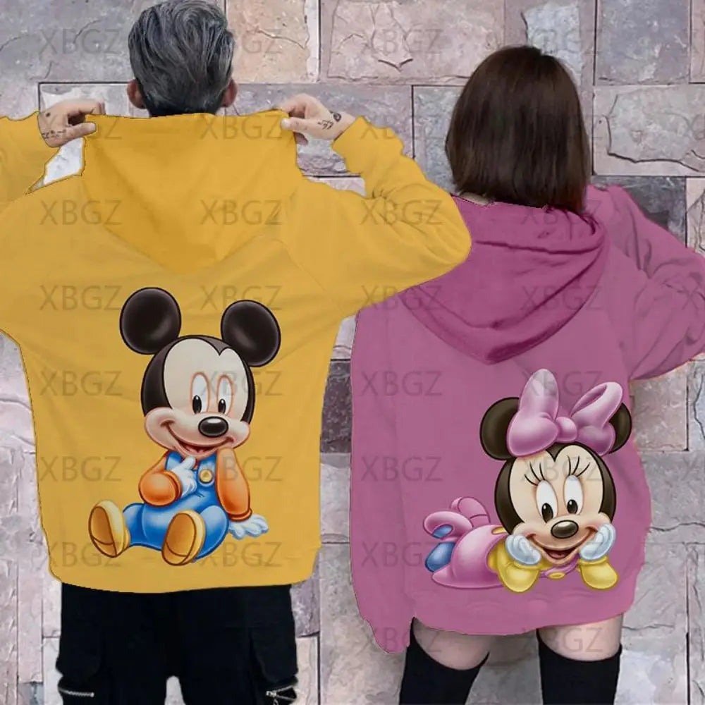 2022 Top Sweatshirt Woman Mickey Women's Men's Children's Hoodie Sweatshirts Couple Outfit Clothing Fashion Hoodies Minnie Mouse