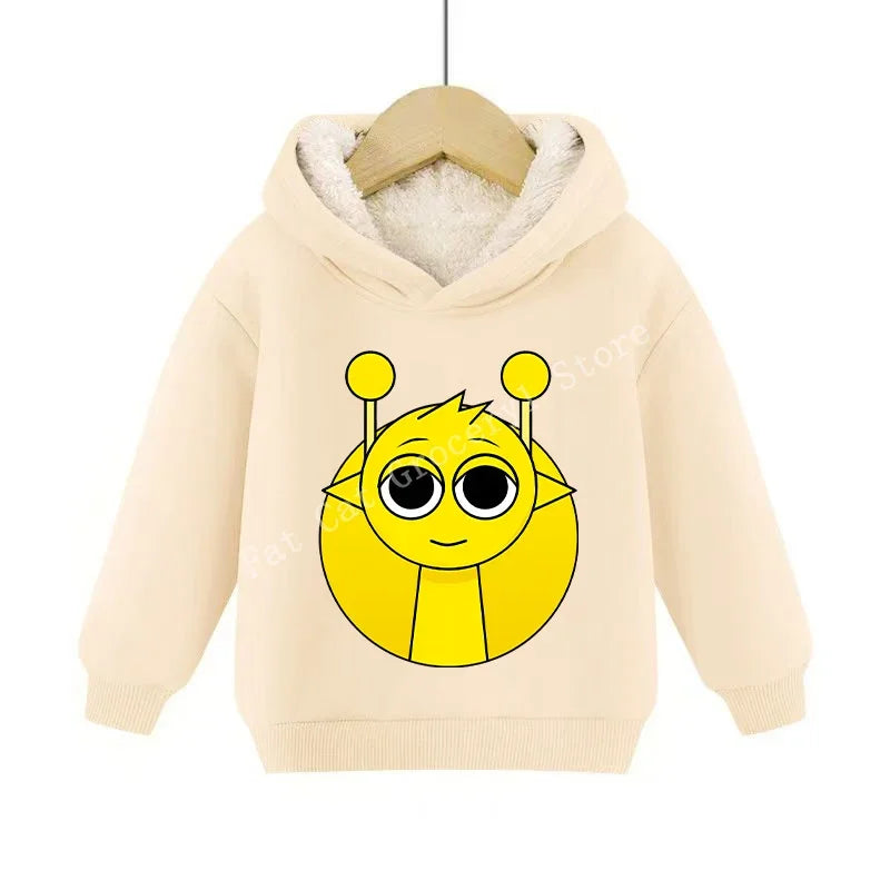 Sprunki Cute Hoodies Kids Incredibox Anime Action Figures Sweatshirt Boys Girl Winter Thickening Children Clothes Gift Hot Sales