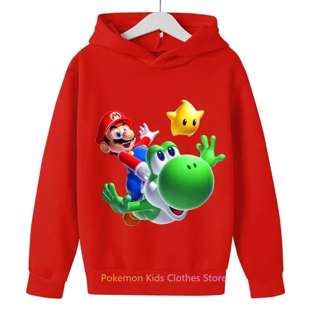 Fashion Children Game Super Mario Sweatshirt Baby Boys Girls Cartoon Pullovers Kids Autumn Clothes Mario bros Hoodies