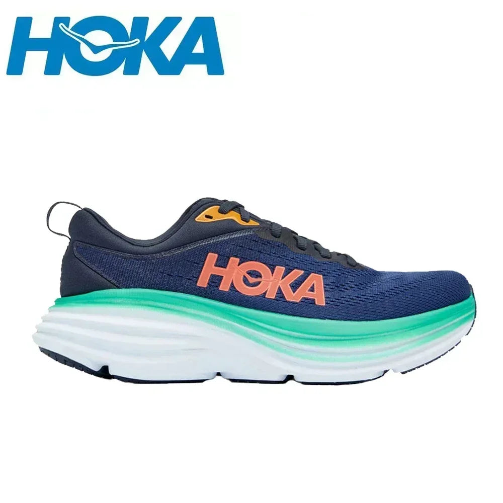 HOKA  Bondi 8 Lightweight Jogging Outdoor Running Shoes Marathon Trail Cushioning Shoes Elastic Womens Men