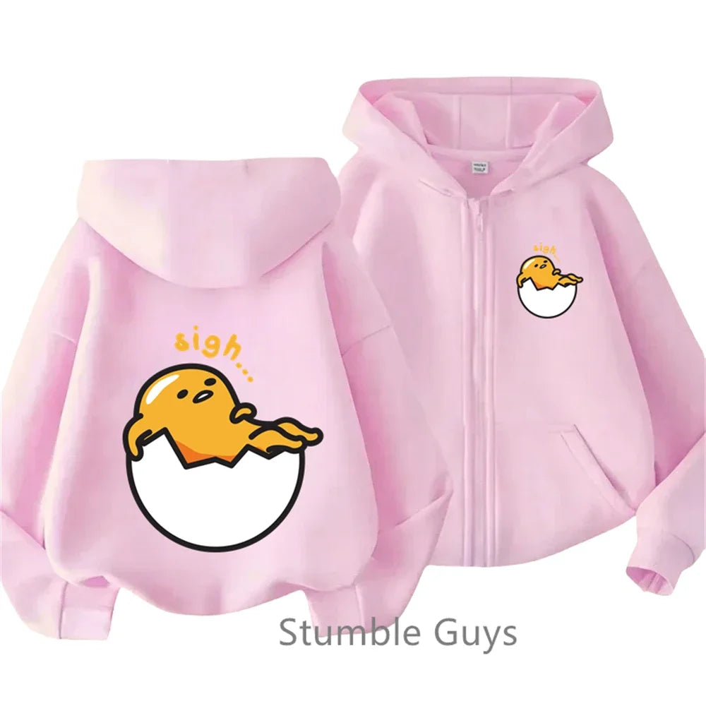 New Kero Kero Keroppi Zipper Hoodie Kids Clothes Boys Fashion Girls Sweater Casual Long Sleeve Anime Sonic Trucksuit