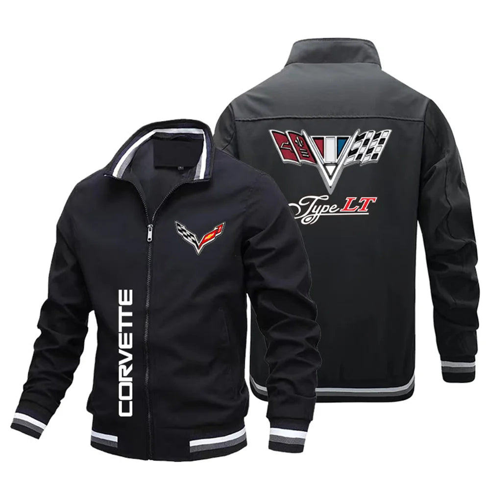 Spring Hot Selling Explosion Collar Baseball Jacket Corvette Printed Logo Locomotive Men's Oversized Bomber