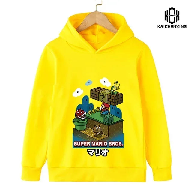 2024 New Game Super Mario Bros. Top Fashion Children's Sweatshirt Casual Cute Children's Hoodie Boy Girl Top Spring and Autumn