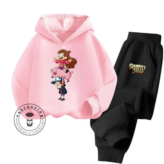 2024 Hot Gravity Falls cute Cheap Hip-Hop Kids sports set Kawaii animation boys and girls children sweatshirt sweatpants set